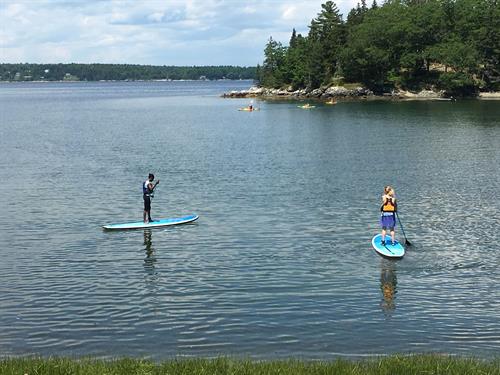 Paddle boarding off our private beach is part of your stay with us!