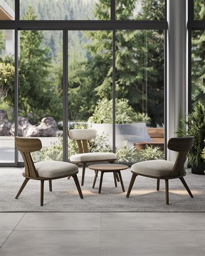 Estelle Lounge Chairs in solid Cherry or Walnut