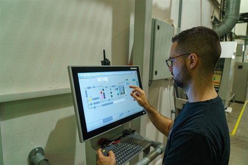 Highly automated laundry processes at our Yeovil Laundry