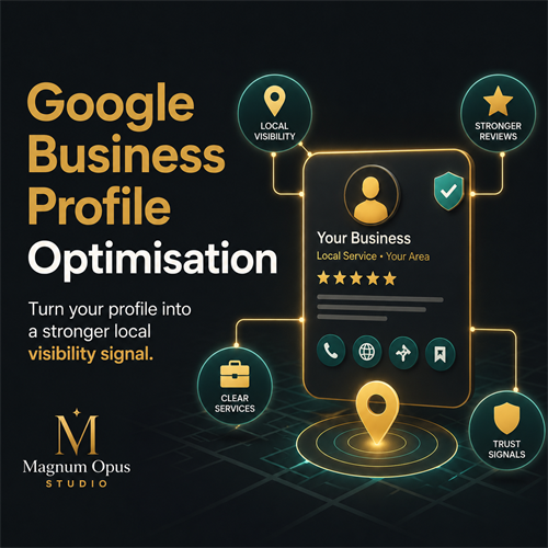 Strengthen your local visibility with a fully optimised Google Business Profile that clearly communicates your services, location and trust signals to customers, Google Maps and AI-powered search systems.