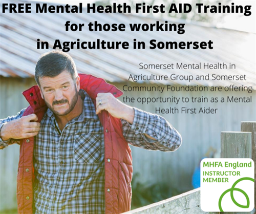 We provide Free Mental Health First Aid for those working in Agriculture in Somerset We provide Free Mental Health First Aid for those working in Agriculture in Somerset