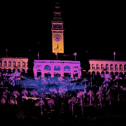LiDAR point cloud of the ferry building in San Francisco
