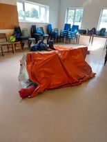 Emergency shelter on an Outdoor First Aid Course