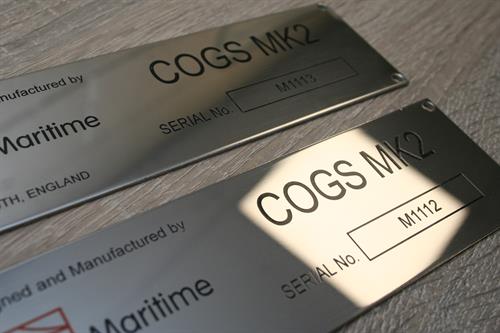 Engraved and infilled stainless steel placards