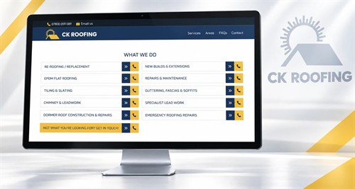 CK Roofing Somerset - a first website bringing roofing services, design and WordPress together.