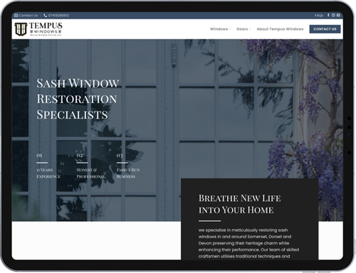 Tempus Windows website proudly designed and developed by Blunt Notion