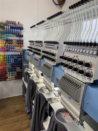 one of our multi-head embrodiery machines - large volumes or small orders welcomed