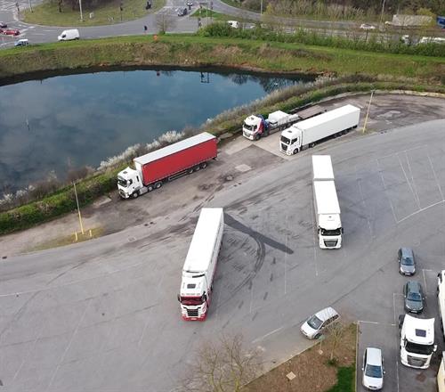 Drone of Lake and Car Park