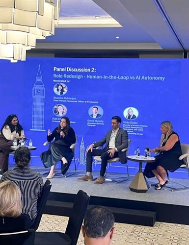 Our co-Founder Ruth Edwards speaking at a First Source customer event on the future roles of humans and AI in the workplace