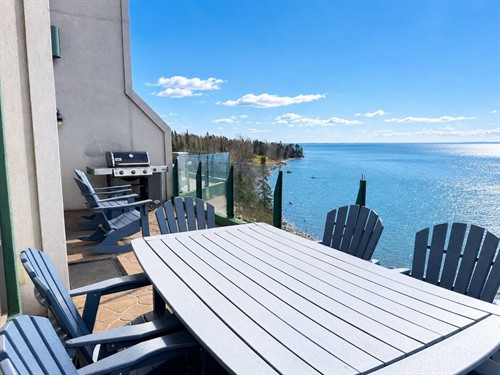 Large deck with grill overlooking the "Big Water"