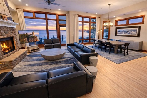 "Nautical" 3,200 sq. ft. 5-bedroom condo with sunrise to sunset Lake Superior views!
