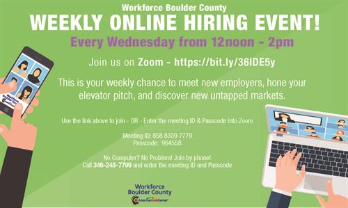 Weekly Hiring Event - Contact us if you would like to be featured