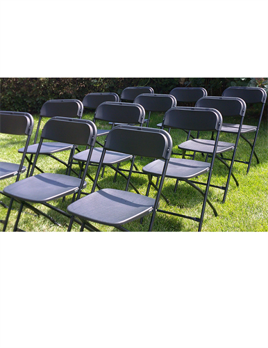 BLACK FOLDING CHAIRS FOR CORPORATE GATHERINGS!