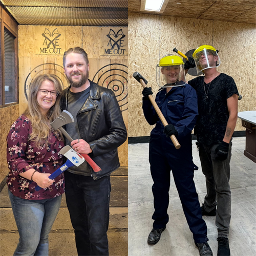 Rage room and axe throwing date night