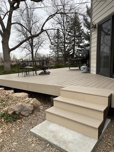 New composite deck with concrete pad