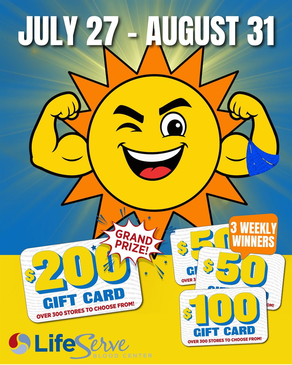 Finish the Summer Strong with LifeServe Blood Center