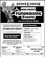 Chuck E Cheese Children's Hospital Foundation Fundraising Night