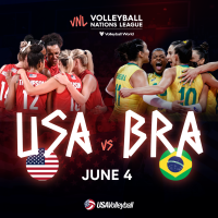 Partner's Event | FIVB Volleyball Nations League Tournament Featuring USA and Brazil Female Volleyball Teams