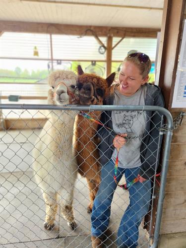 Our two love bugs, Chammy and Savannah, patiently waiting for their turn for a hair cut!