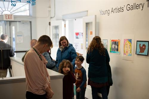 Waterfall Arts hosts an annual Young Artists Gallery Takeover exhibit for local area artists under the age of 18, every March - April.