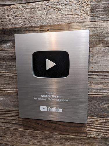 Our 100,000 subscribers plaque