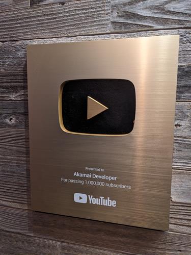 Our 1,000,000 subscribers plaque for a client