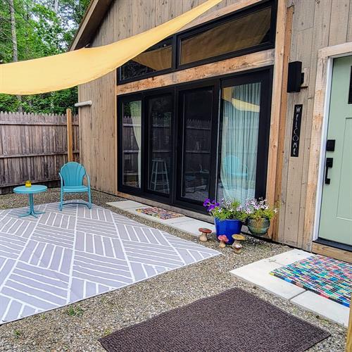 Private fenced-in patio area.