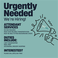 Attendants Needed in Van Zandt County