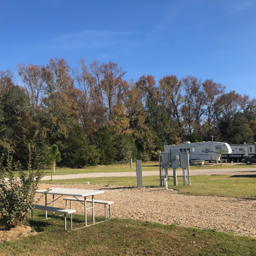 Spacious, level sites with full hookups and picnic tables – perfect for relaxing after a day on the road.