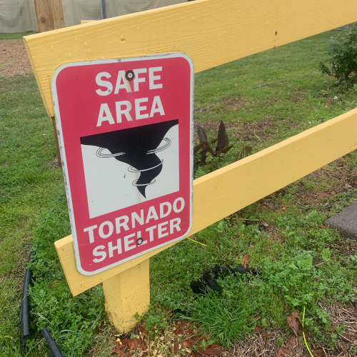 On-site tornado shelter at Wagon Train RV Park – providing safety and peace of mind for all guests.