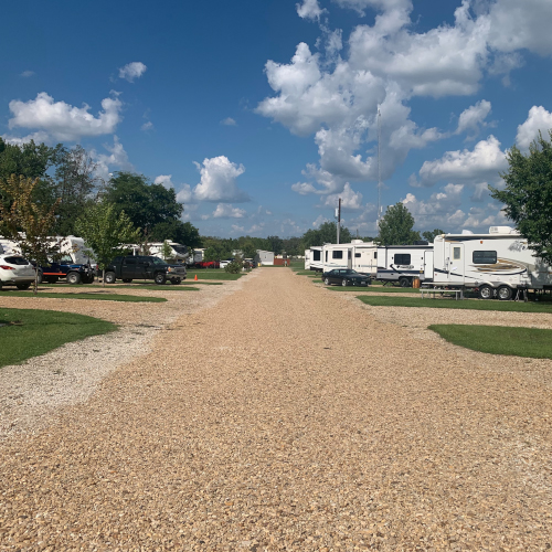 Spacious sites and wide roads make Wagon Train RV Park easy to navigate for big rigs and towables alike.