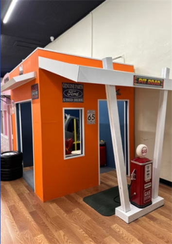 Gas station with a pump