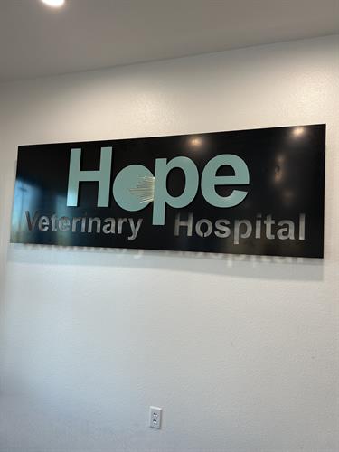 I want my business to point others to Christ, to help them find a deep hope. Hope Veterinary Hospital's logo to reflect Him and to tell His story. The O is solid as the stone that was rolled away from the empty tomb represented by the opened P shining light over the stone. 