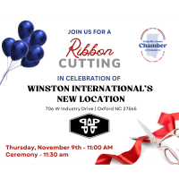 Ribbon Cuting for Winston International's New Location