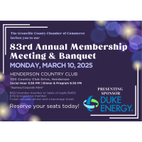 83rd Annual Chamber Membership Meeting & Banquet with Presenting Sponsor Duke Energy