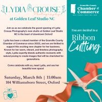 Ribbon Cutting - Lydia Crouse Photography at Golden Leaf Studio NC