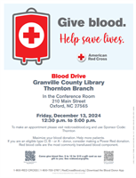 Thornton Library- Blood Drive