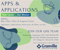 GHS Apps & Appetizers Hiring Event
