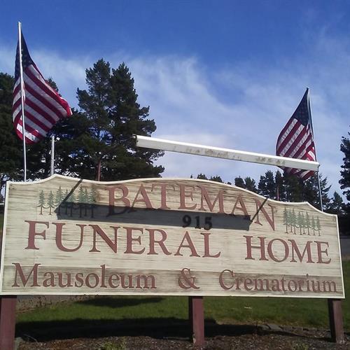 Bateman Funeral Home sign
