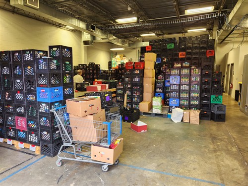 WFCM maintains a warehouse space to store food before it is needed in the markets.
