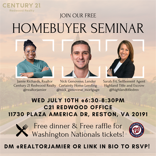 FREE Homebuyer Seminar on Wed July 10th!