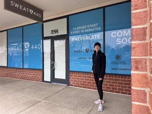 April Outside of SWEAT440 Reston 