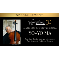 MONTGOMERY SYMPHONY ORCHESTRA TO OPEN 50TH ANNIVERSARY SEASON WITH YO-YO MA