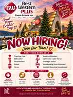 Now Hiring at the Best Western Plus Coeur d'Alene Inn!