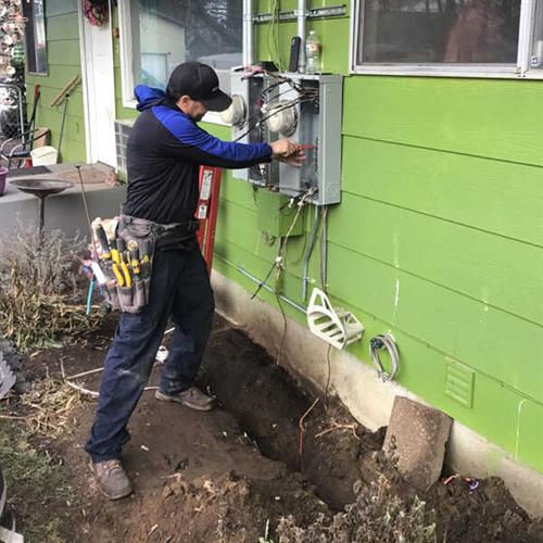 Lead Technician Eddie working hard to restore power to our customers.