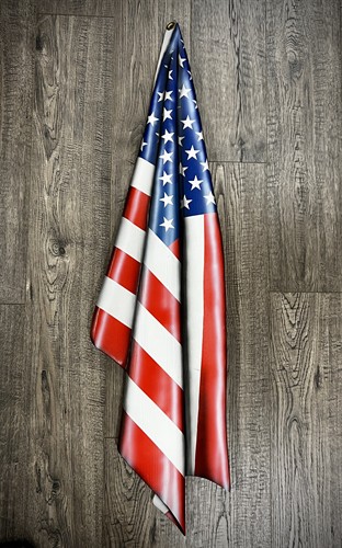 47 " hand carved draped American Flag