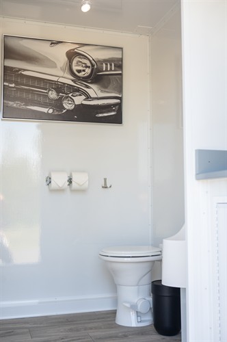 Porcelain toilets with tasteful decor