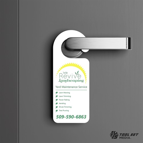 We Revive Landscaping door hanger