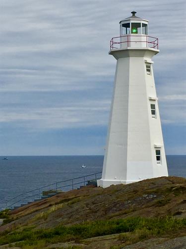 Cape Spear Lighthouse at the most easterly point of North America. You can watch the boats, icebergs and whales from this spot! 