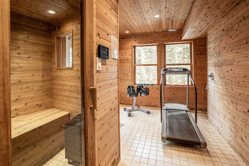 The fitness room and sauna.